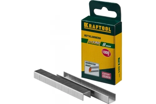 Скобы для степлера Kraftool 8 мм тонкие тип 140, 1000 шт (31680-08)