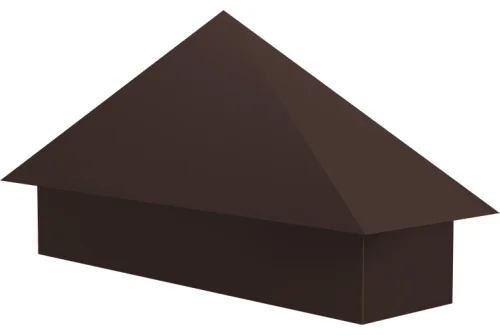 Колпак на полустолб для С20 0,5 Satin Matt с пленкой RAL 8017 шоколад - Столица крыш