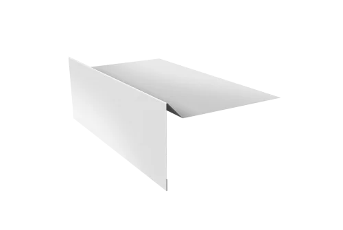 Планка ветровая для мягкой кровли простая 100х20х100 0,5 Satin с пленкой RAL 9003 сигнальный белый (2м)