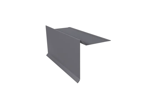 Планка ветровая с отгибом для мягкой кровли 100х20х70 0,5 Satin с пленкой RAL 7004 сигнальный серый (2м)