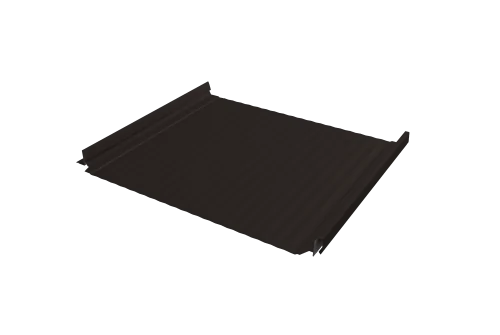 Кликфальц Pro Gofr Grand Line 0,5 GreenCoat Pural BT с пленкой на замках RR 32 темно-коричневый (RAL 8019 серо-коричневый) – Столица крыш