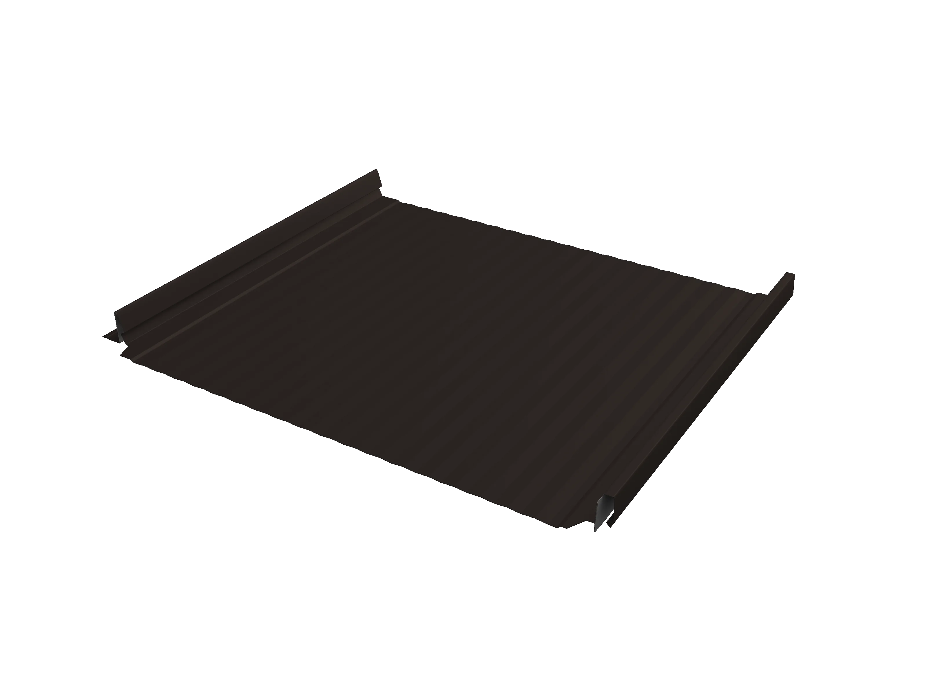 Кликфальц Pro Gofr Grand Line 0,5 GreenCoat Pural BT с пленкой на замках RR 32 темно-коричневый (RAL 8019 серо-коричневый) – Столица крыш