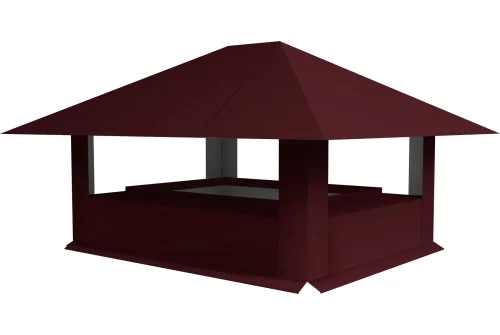 Дымник на трубу 520х390мм 0,5 Satin Matt с пленкой RAL 3005 красное вино