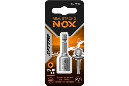 Ключ-насадка магнитная Nox Nut Setter 13x48мм карта (551301)