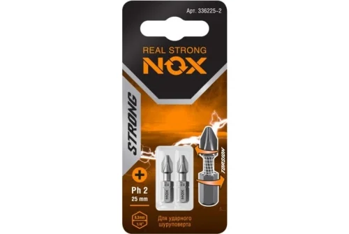 Бита торсионная Nox Strong Ph2-25 C6,3 2 штуки карта (336225-2)