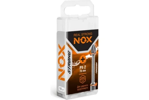 Бита торсионная Nox Strong Ph2х70мм E6,3 10 штук бокс (336270)