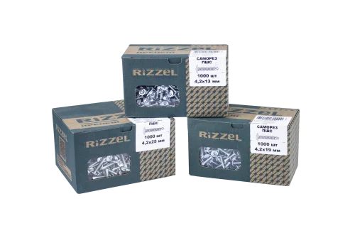 Саморез ПШС Rizzel 4,2х38 (500шт) шлиц PH2, цинк