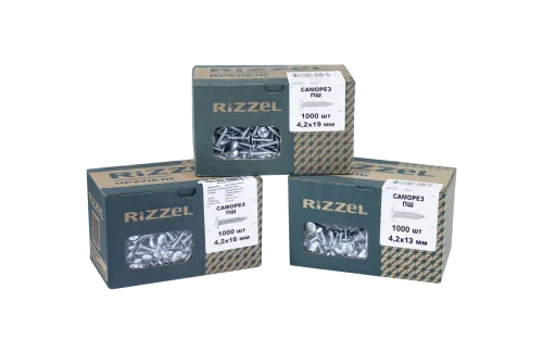 Саморез ПШС Rizzel 4,2х19 (200штук) шлиц PH2, цинк