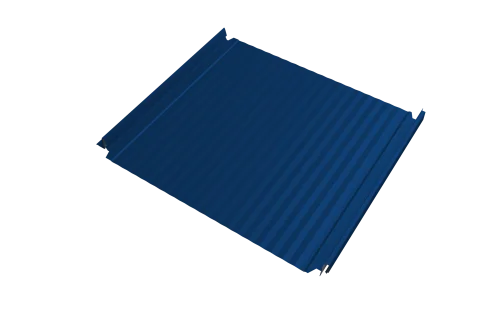Кликфальц Double Pro Gofr Grand Line 0,5 Satin с пленкой на замках RAL 5005 сигнальный синий – Столица крыш