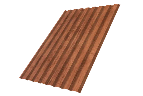 Профнастил С20A 0,45 Print Premium Rowan Wood Intense FTC - Столица крыш