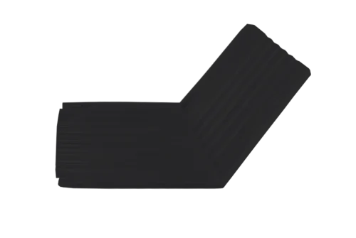 Колено трубы гофрированное боковое левое Vortex Lite 76х102мм Matt RAL 9005 черный